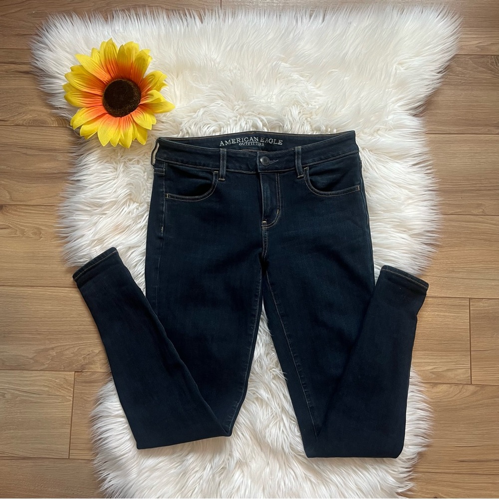 American Eagle Outfitters Dark Blue Skinny Jeans Size 4 Women - Strechy Jeans